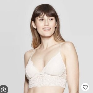 Auden Cream Lace Longline Bralette